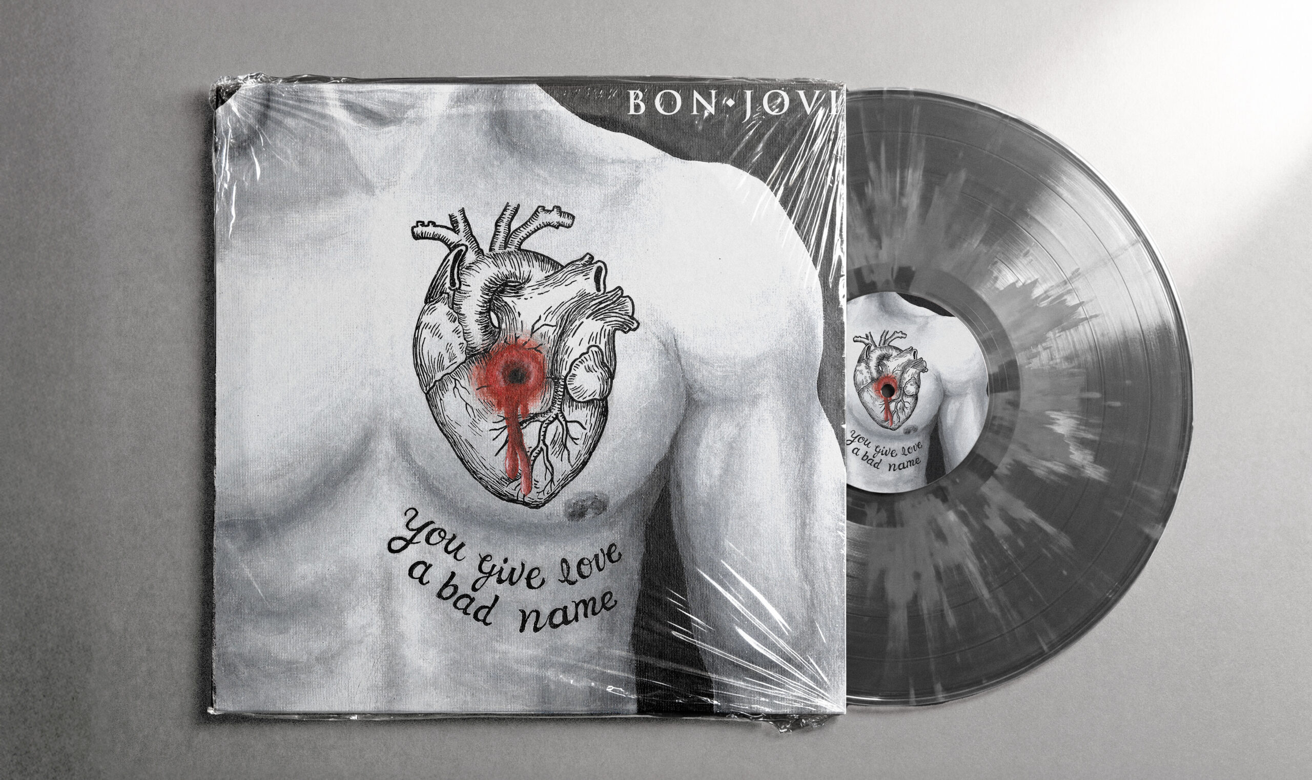 mockup vinilo ilustración